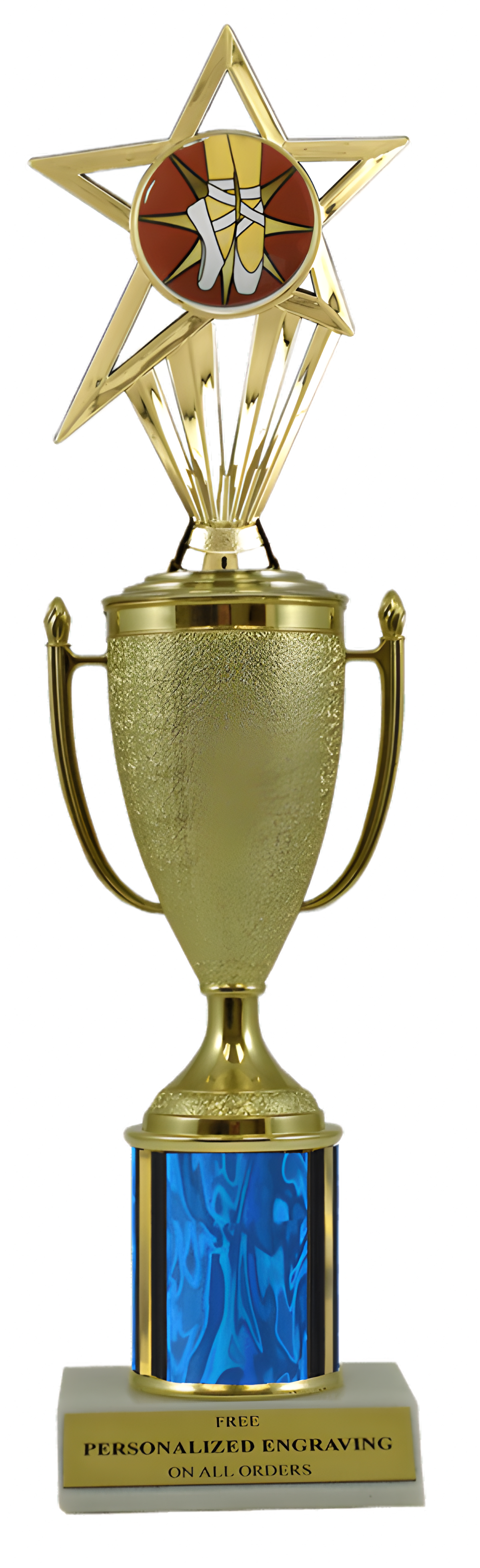 Dance Gold Cup Column Trophy with Insert