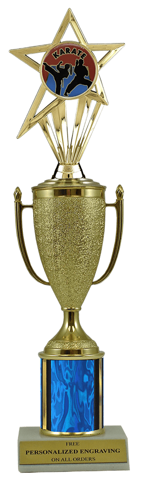 Karate Gold Cup Column Trophy with Insert