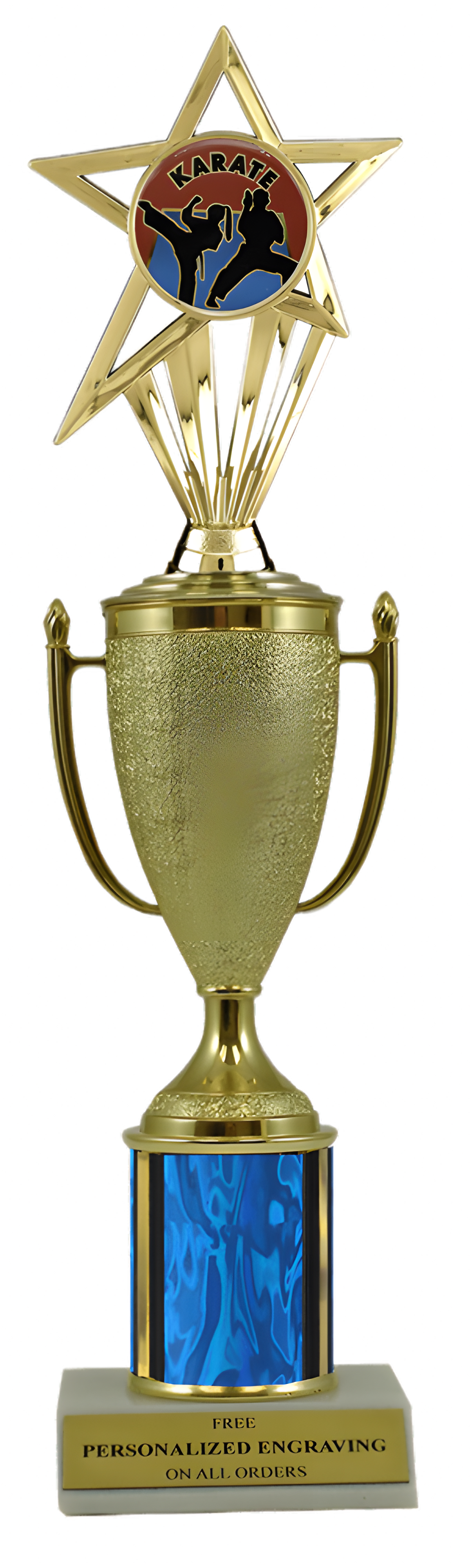 Karate Gold Cup Column Trophy with Insert