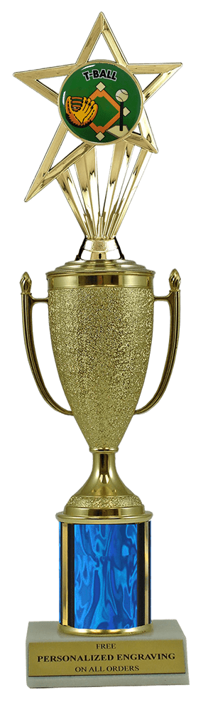 T-Ball Gold Cup Column Trophy with Insert