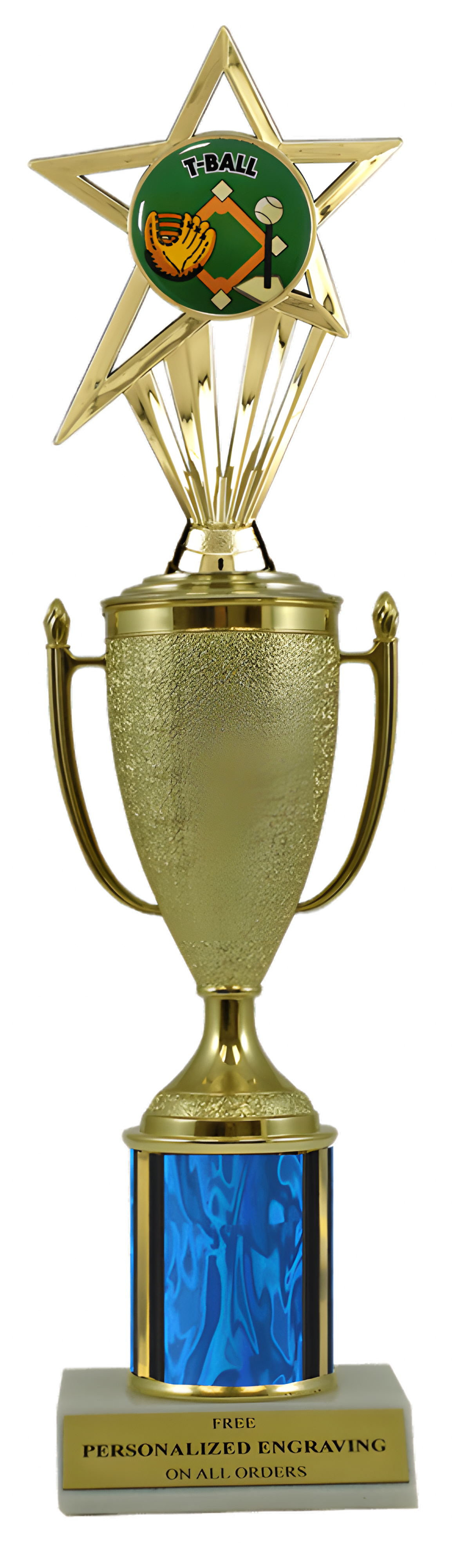 T-Ball Gold Cup Column Trophy with Insert