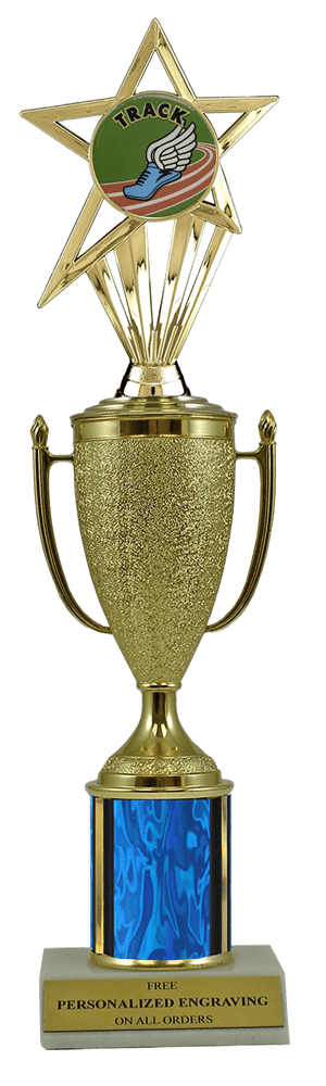 Track Gold Cup Column Trophy with Insert