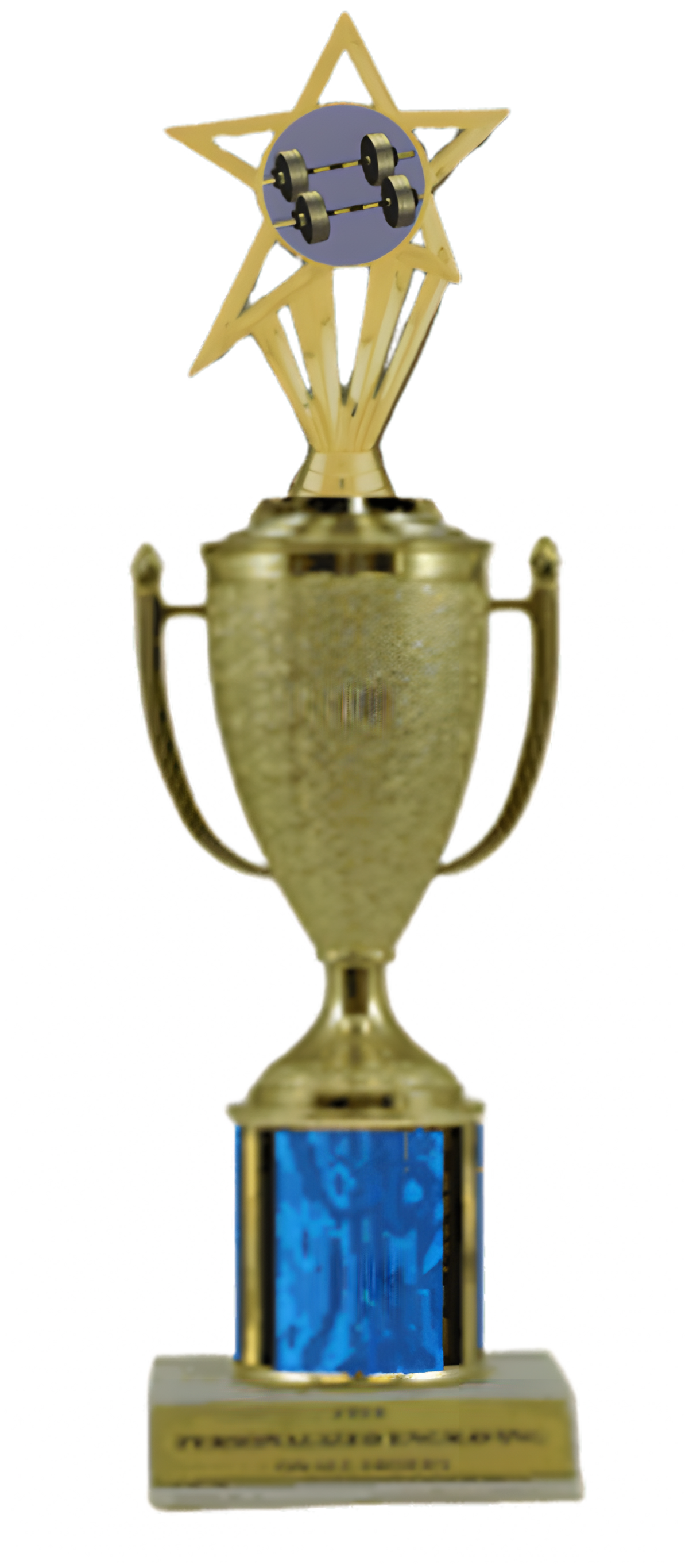 Weightlifting Gold Cup Column Trophy with Insert