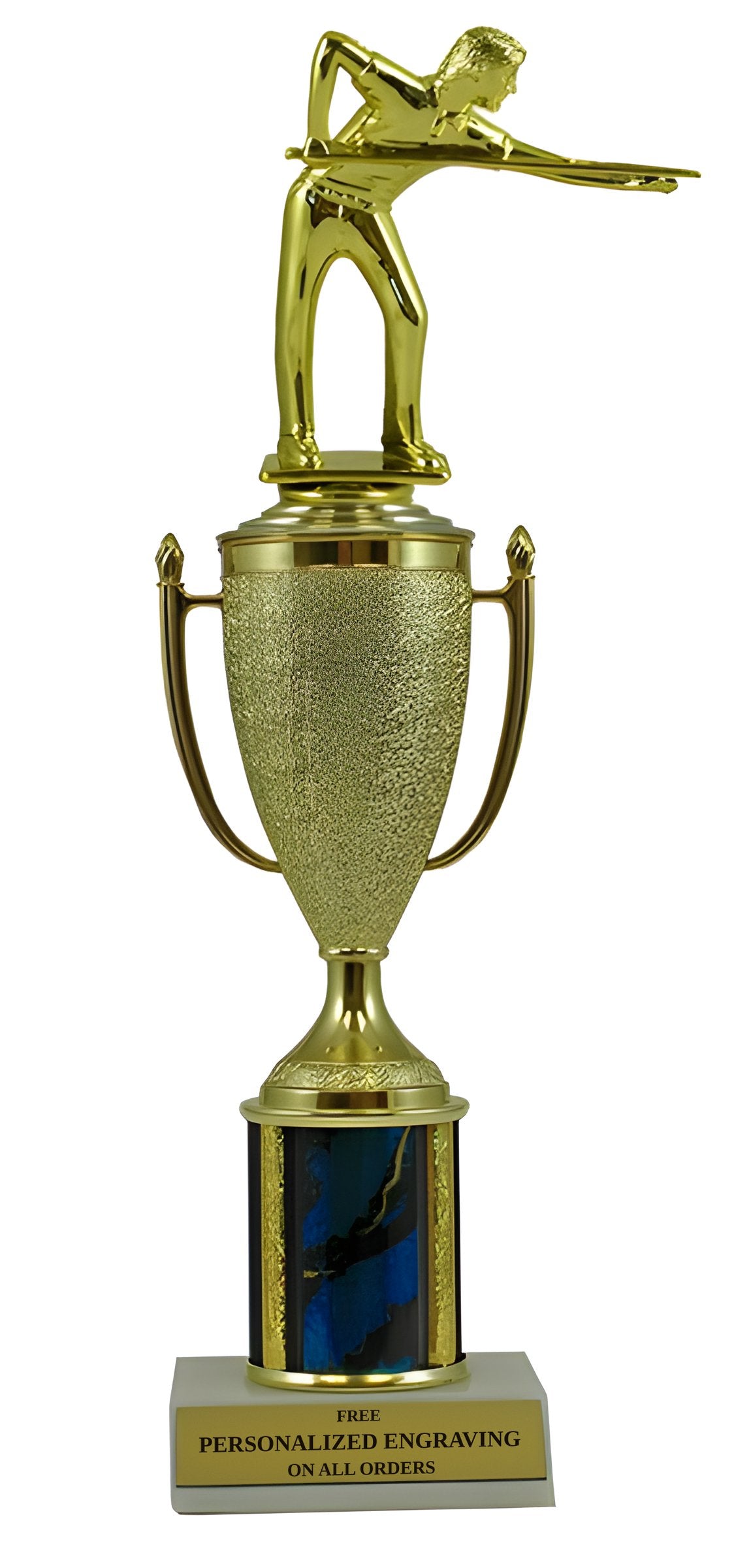 Billiards Gold Cup Column Trophy