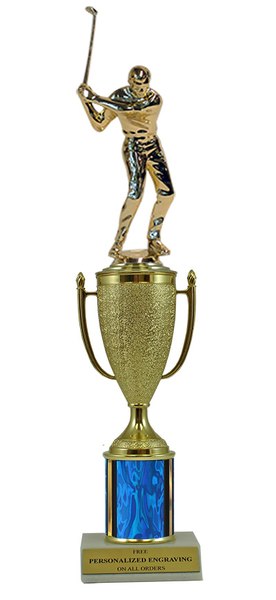 Golf Gold Cup Column Trophy