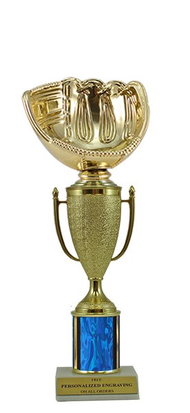 Softball Glove Gold Cup Column Trophy