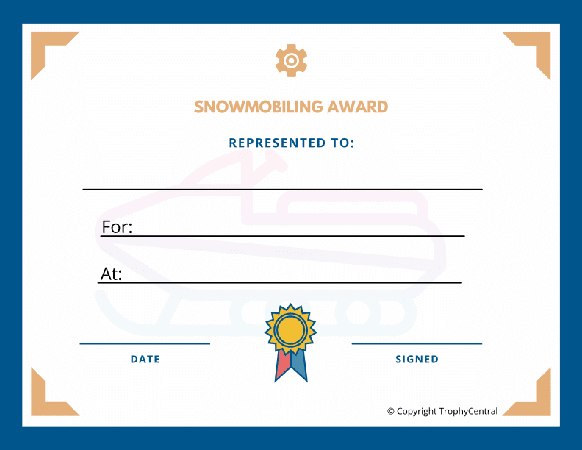 Snowmobiling Award Certificate - Free Template