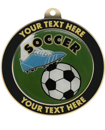 Soccer Insert Medal with Personalized Rim