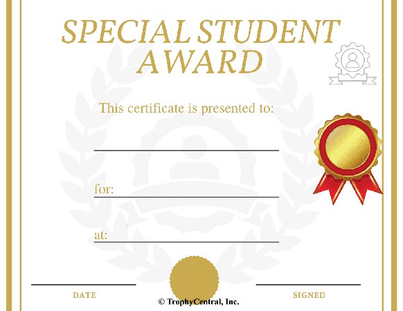 Special Student Certificate - Free Template