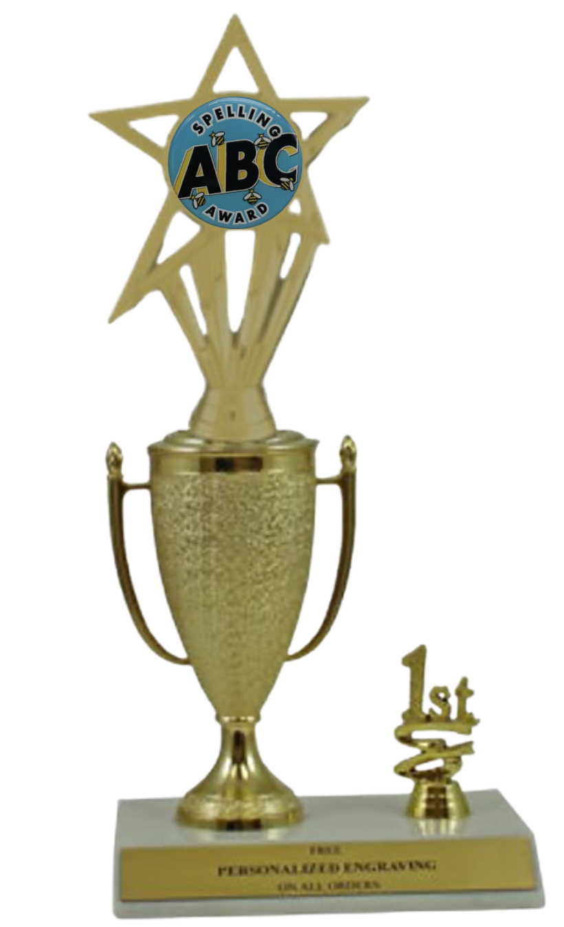 Spelling 1st, 2nd and 3rd Place Award Cup Insert Trophy