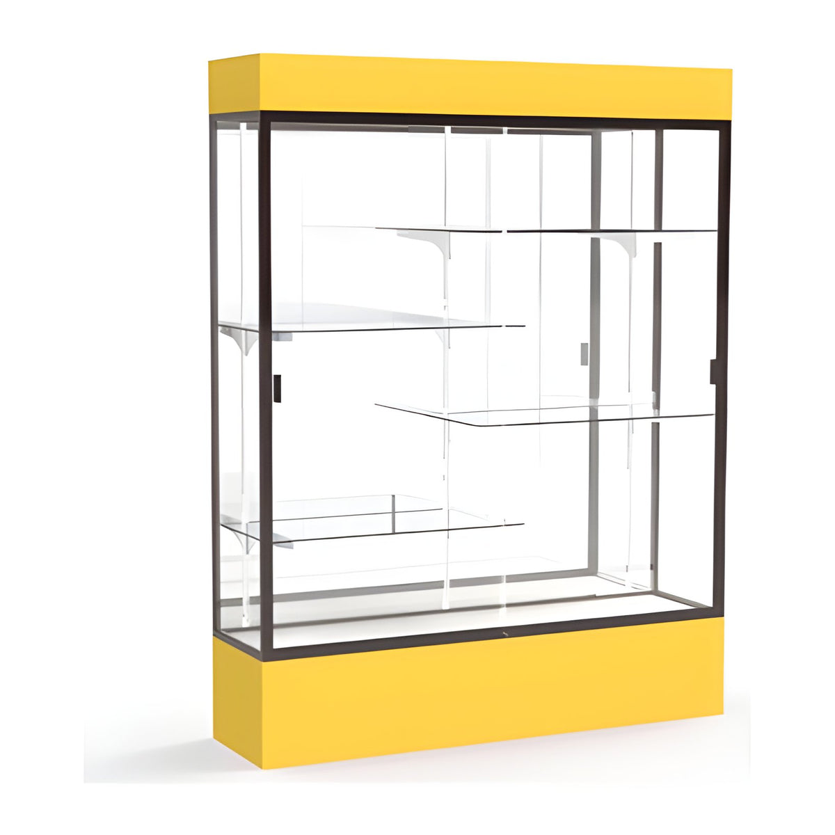 Spirit Goldenrod Display Case (Lighted), Mirror Back w/ Dark Bronze aluminum frame finish, 80"H x 60"W x 16"D