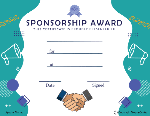 Sponsorship Award Certificate - Free Template