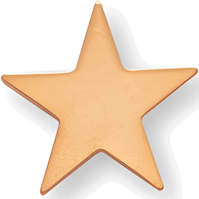 Flat Star Pin - 1 Inch Flat Gold (BR Series)