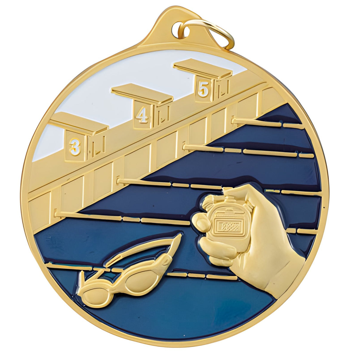 2 1/2" Swimming Medal with Neck Ribbon