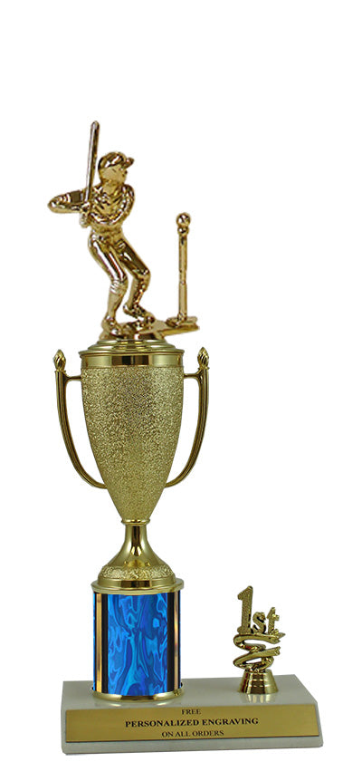 Elite T-Ball 1st, 2nd and 3rd Place Award Cup & Column Trophy