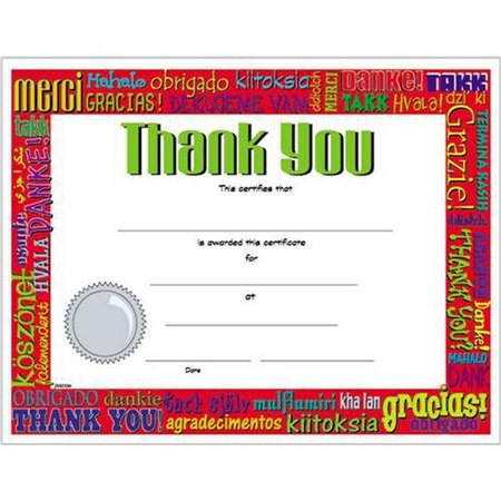 Thank You Certificate