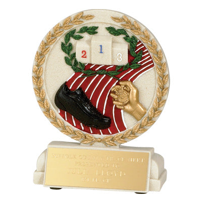 Track Cast Stone Trophy