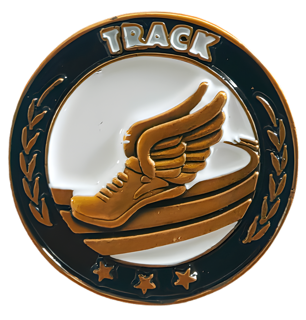 Track Gold Enamel Lapel Pin