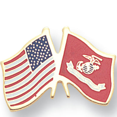 USA & Marine Flag Lapel Pin