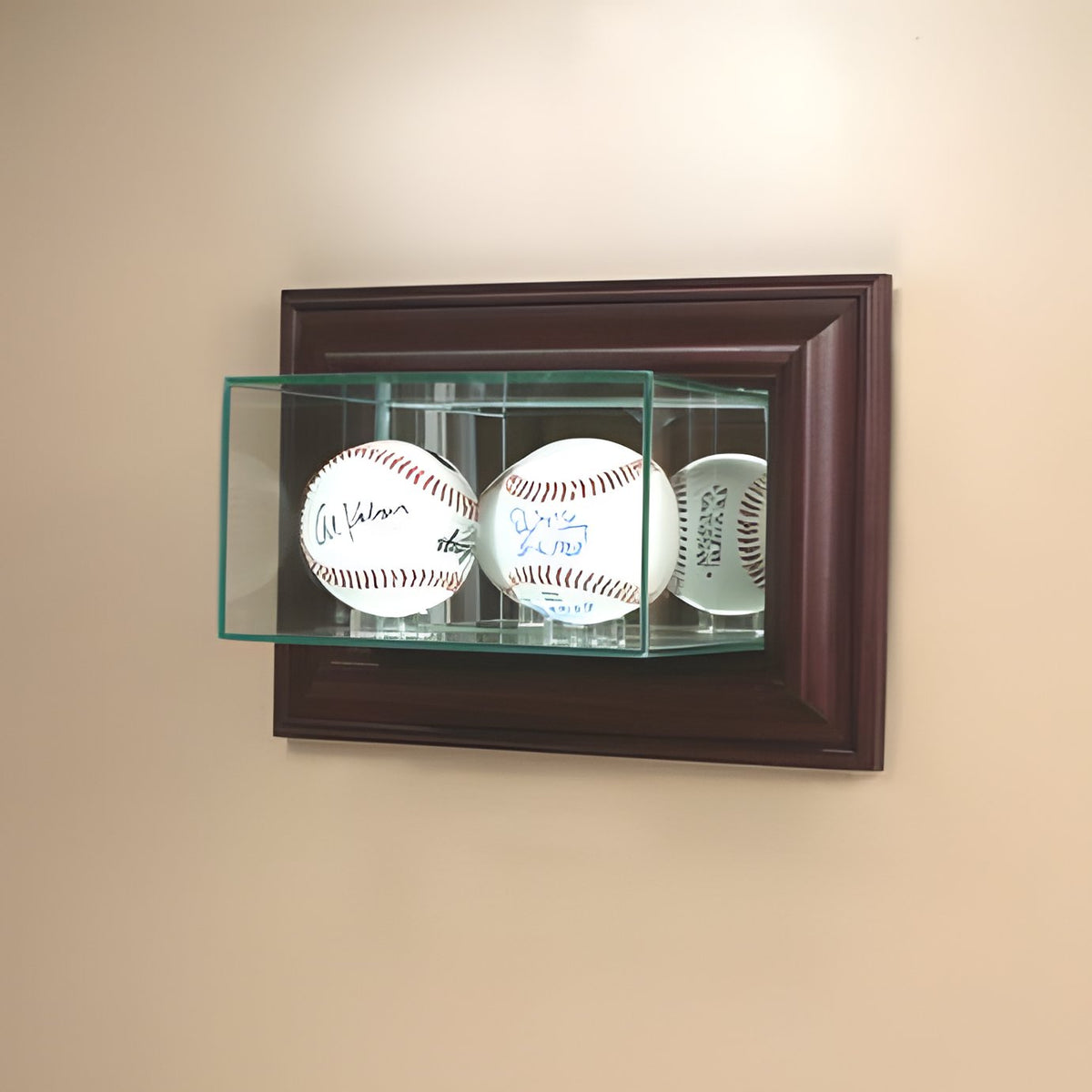 Wall Mounted Double Baseball Glass Display Case