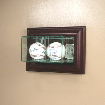 Wall Mounted Double Baseball Glass Display Case