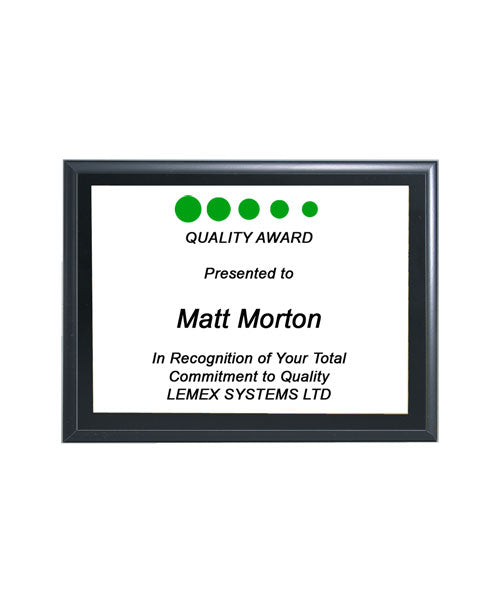 Wall Plaque - Black Finish - 9" x 7"