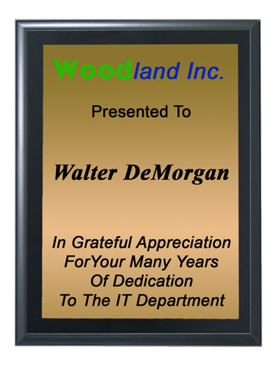 Wall Plaque - Black Finish - 8" x 10"