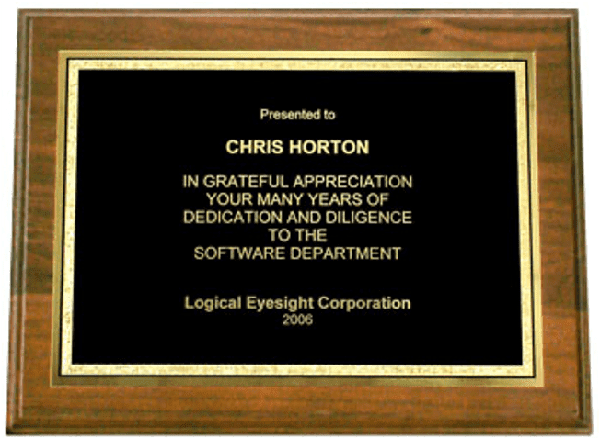 12" x 9" Walnut Award Plaque