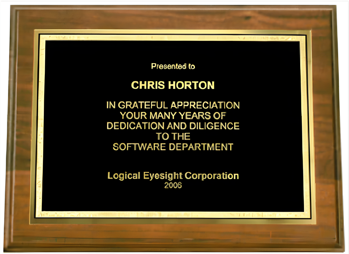 12" x 9" Walnut Award Plaque