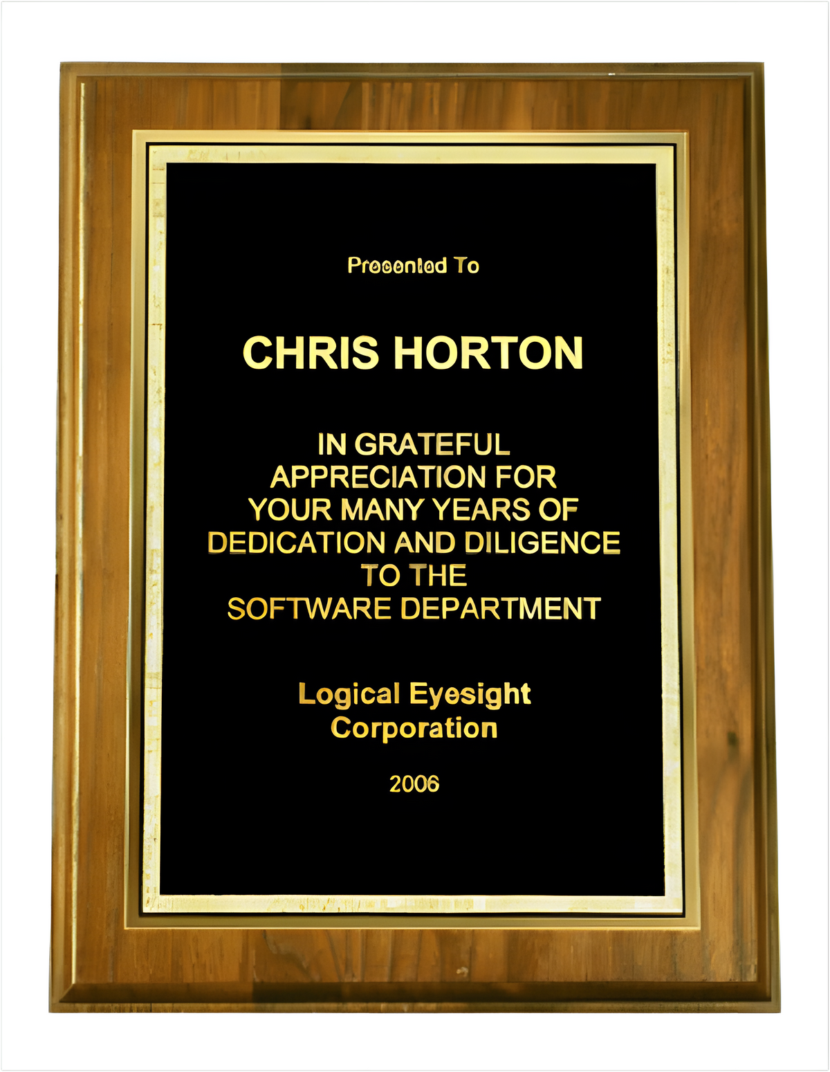 8" x 10" Walnut Award Plaque