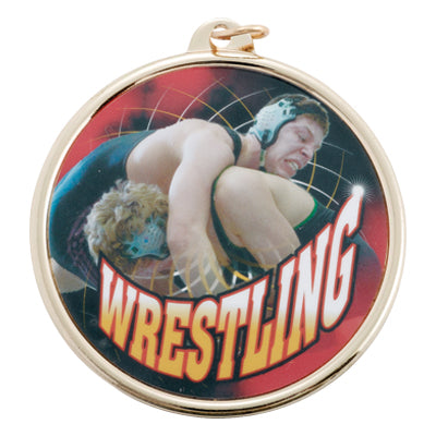 Color Wrestling Medal (2 3/16 Inch)