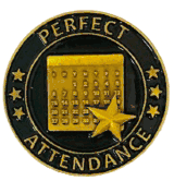 Perfect Attendance Pins