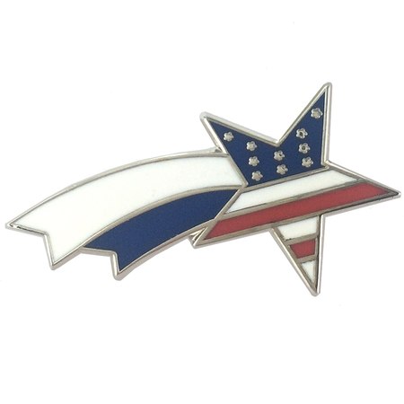 Shooting Star Pin with American Flag