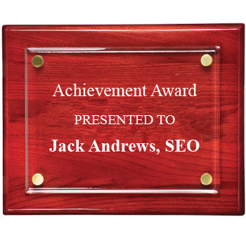 12" x 9" Horizontal Floating Acrylic Rosewood Plaque