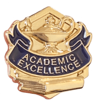Academic Excellence 3D Gold Enamel Lapel Pin