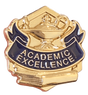 Academic Excellence 3D Gold Enamel Lapel Pin