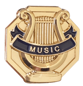 Music 3D Gold Enamel Lapel Pin