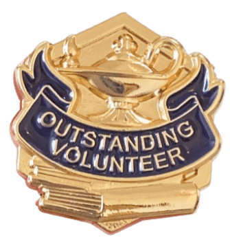 Volunteer 3D Gold Enamel Lapel Pin