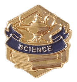 Science 3D Gold Enamel Lapel Pin