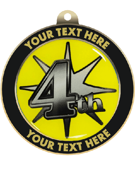4th Place Insert Medal with Personalized Rim