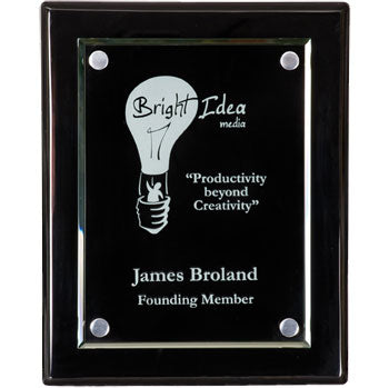 9" x 12" Black Vertical Floating Acrylic Plaque