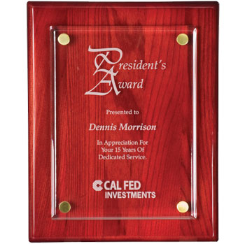 9" x 12" Rosewood Vertical Floating Acrylic Plaque