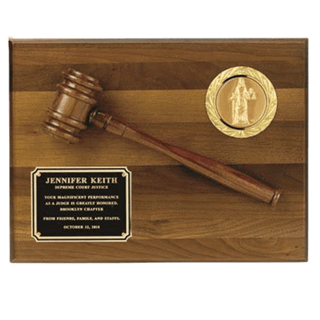 Gavel Plaque with Insert 12" x 9"