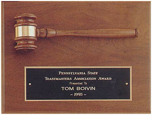9" x 12" Walnut Gavel Plaque