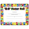 A-B Honor Roll Award Certificate