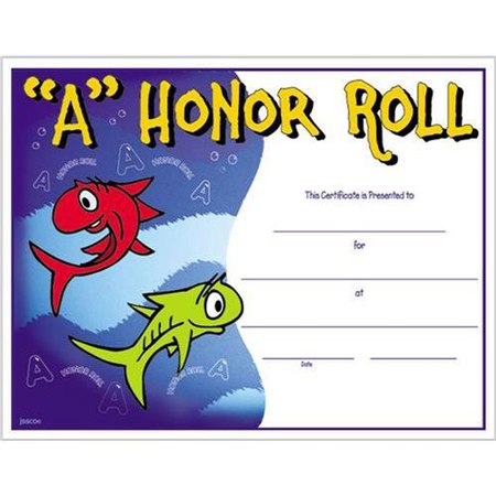A Honor Roll Award Certificate