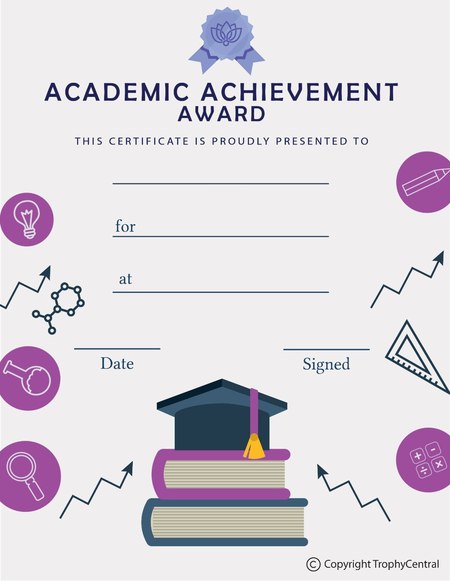 Academic Achievement Award Certificate - Free Template