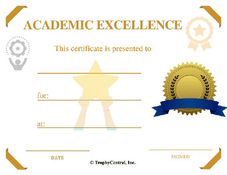Academic Excellence Award Certificate - Free Template