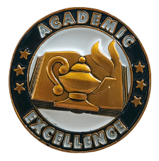 Academic Excellence Gold Enamel Lapel Pin