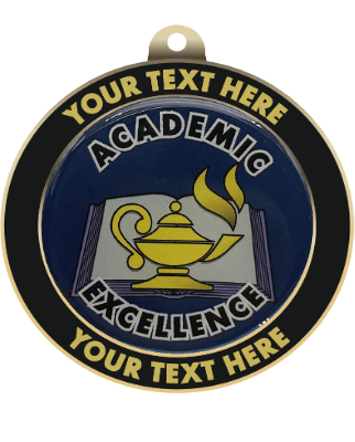 Academic Excellence Insert Medal with Personalized Rim